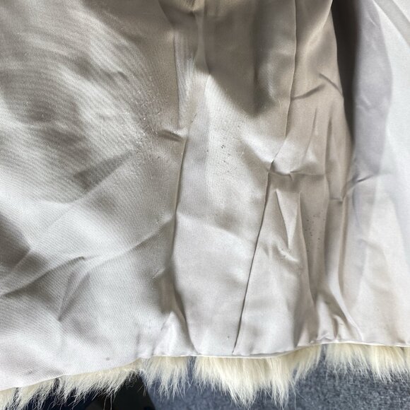 VTG Real Fur Coat Ivory Fox Racoon Look 100% Bemberg Lined Made in Korea Luxury - Picture 13 of 14
